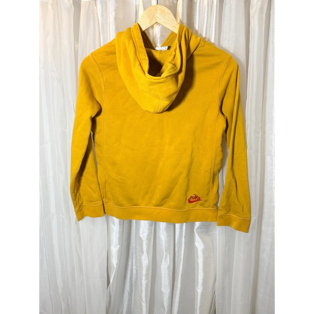 Nike Pullover Hoodie Youth Medium Yellow Multi Color Rainbow Logo Sweatshirt